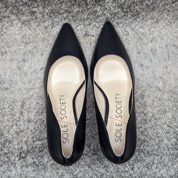 Sole Society Elverna Pumps Black Leather Women's 10 - Picture 4 of 9